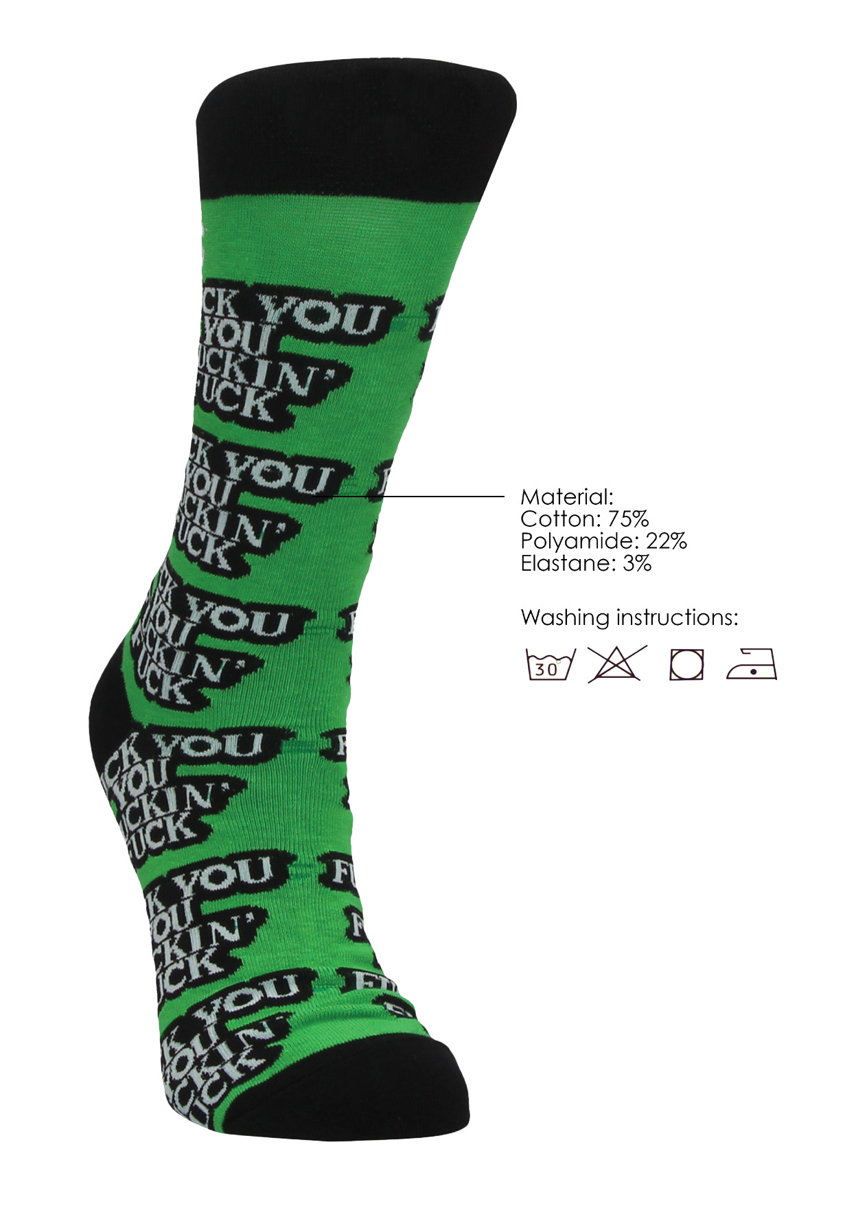 SHOTS Sexy Socks 'Fuck you' 36-41