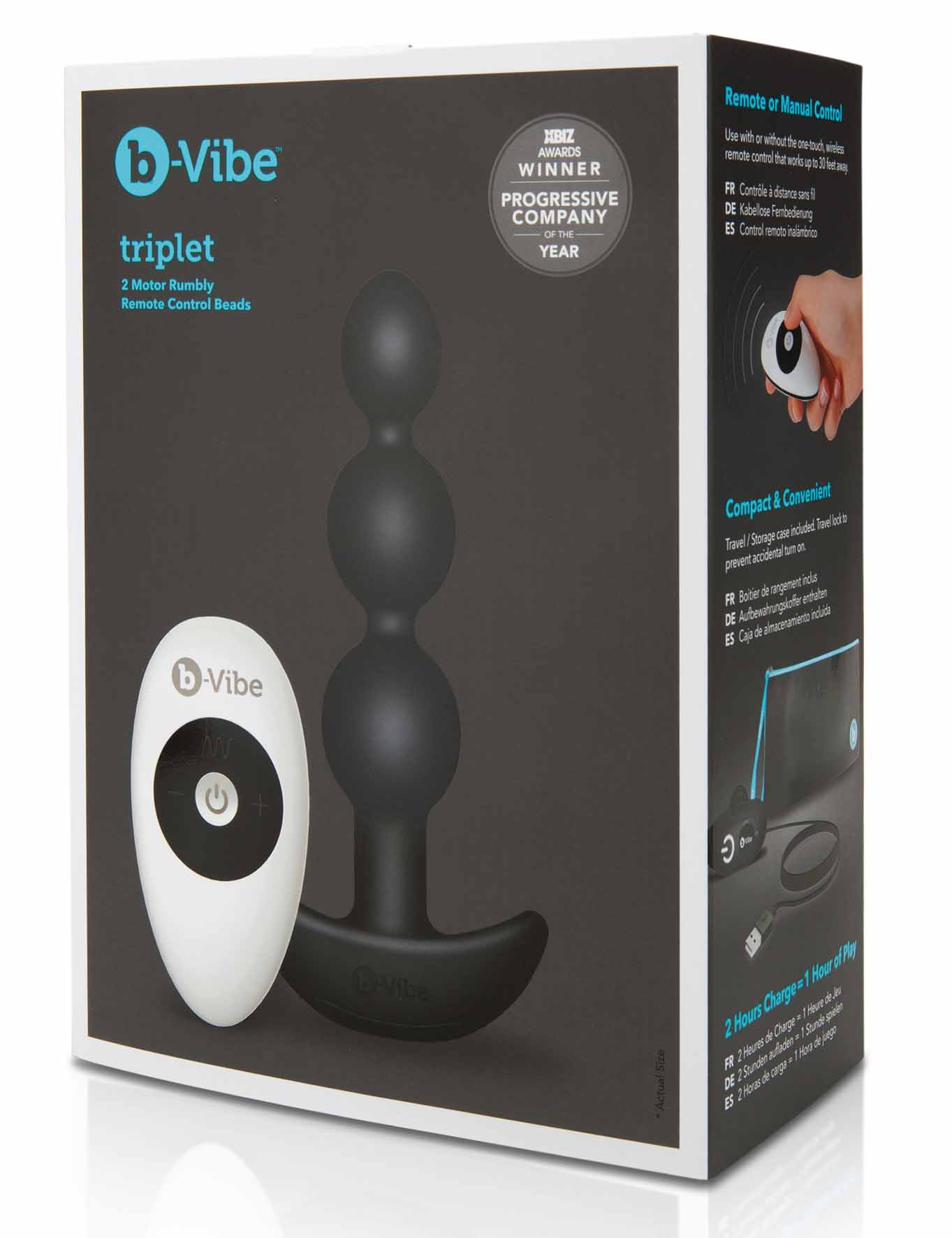 b-Vibe Triplet Anal Beads Black