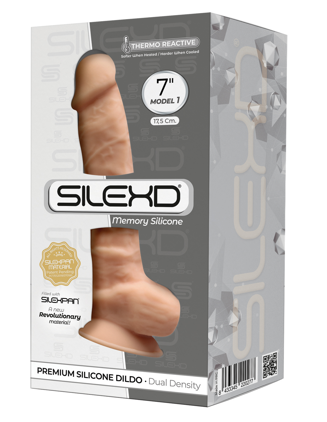 SILEXD Dual Density Silicone Dildo Model 1 flesh (7")