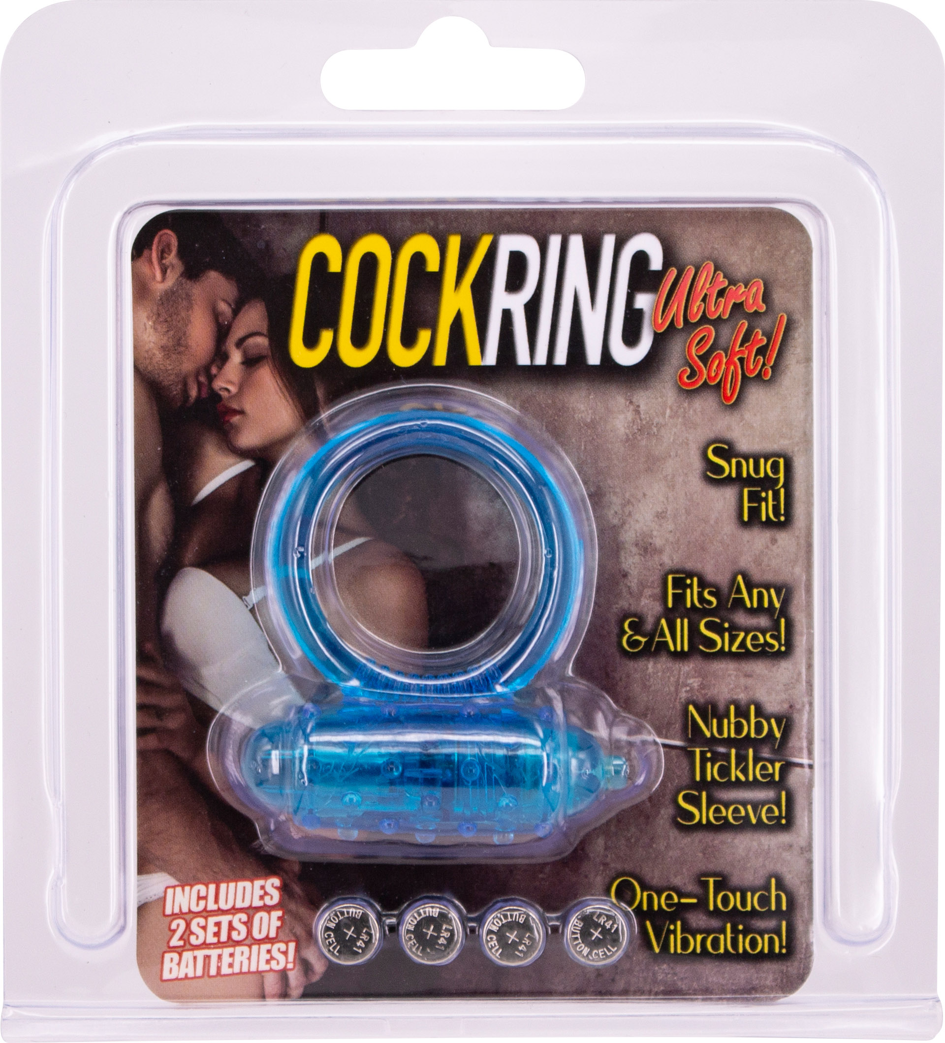 Silicone Soft Cock-Ring blue m. Vibr.