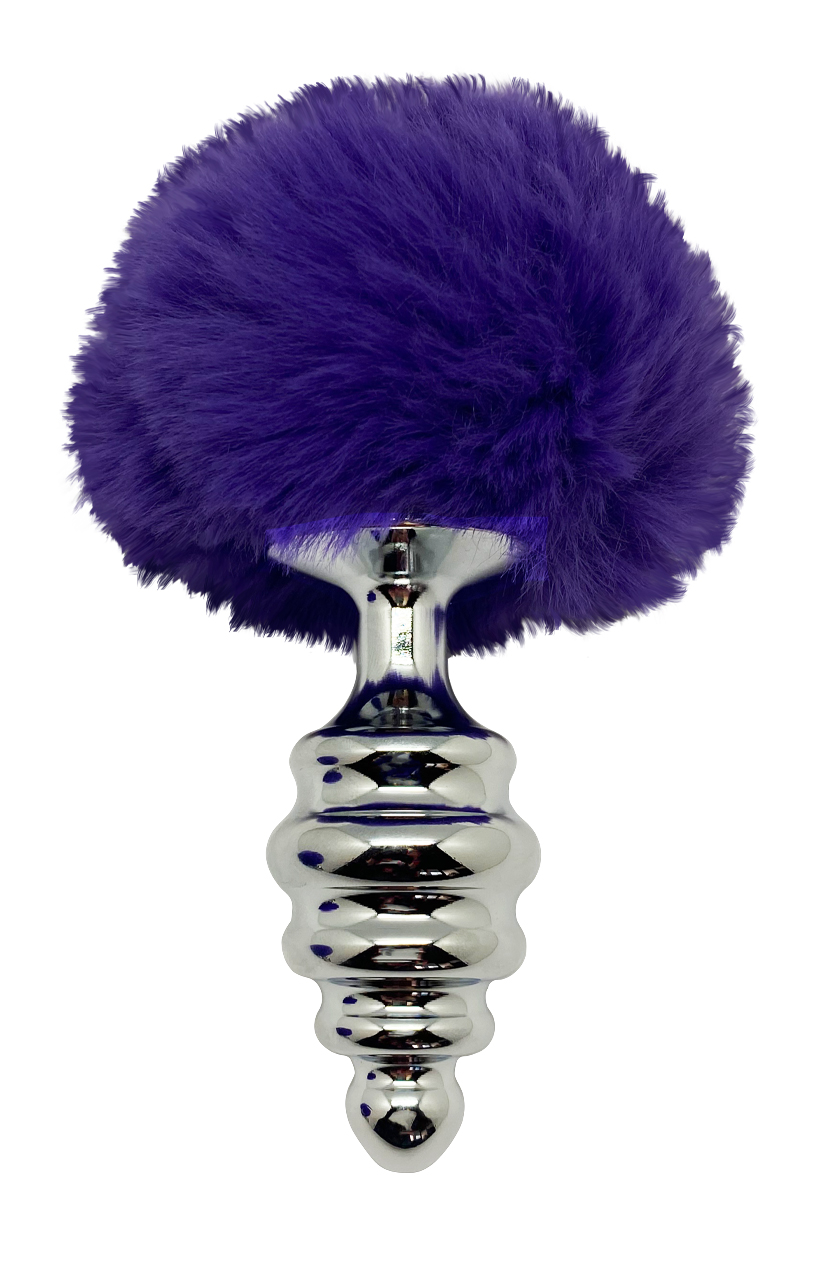 ALIVE Metal Anal Fluffly Twist Plug L Dark Purple