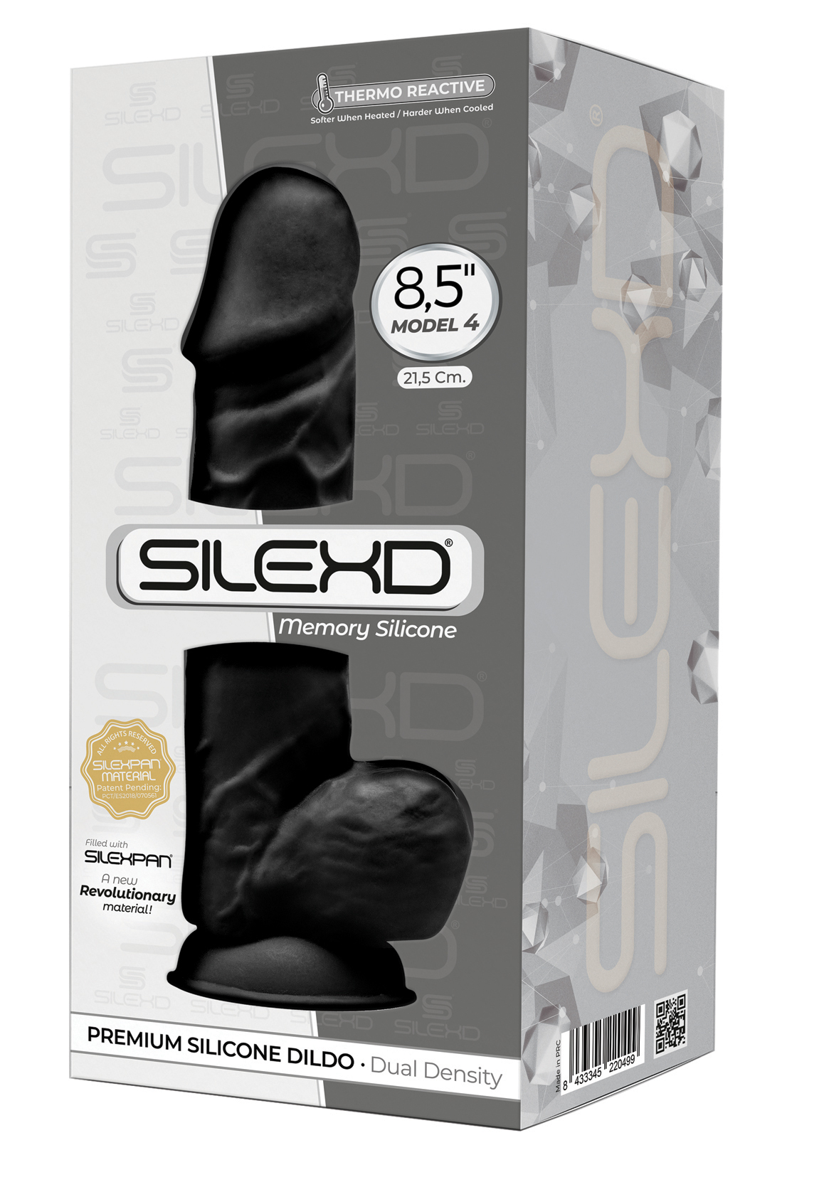 SILEXD Dual Density Silicone Dildo Model 1 black (8,5")