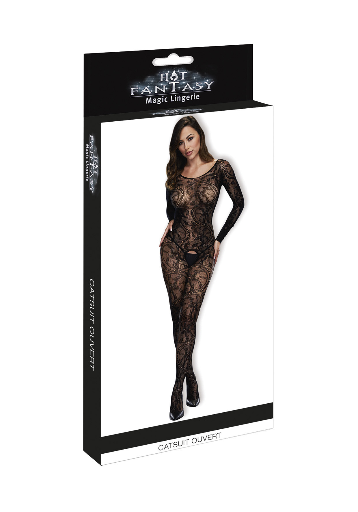 HOT FANTASY Lingerie Longsleeve Crotchless Bodystocking