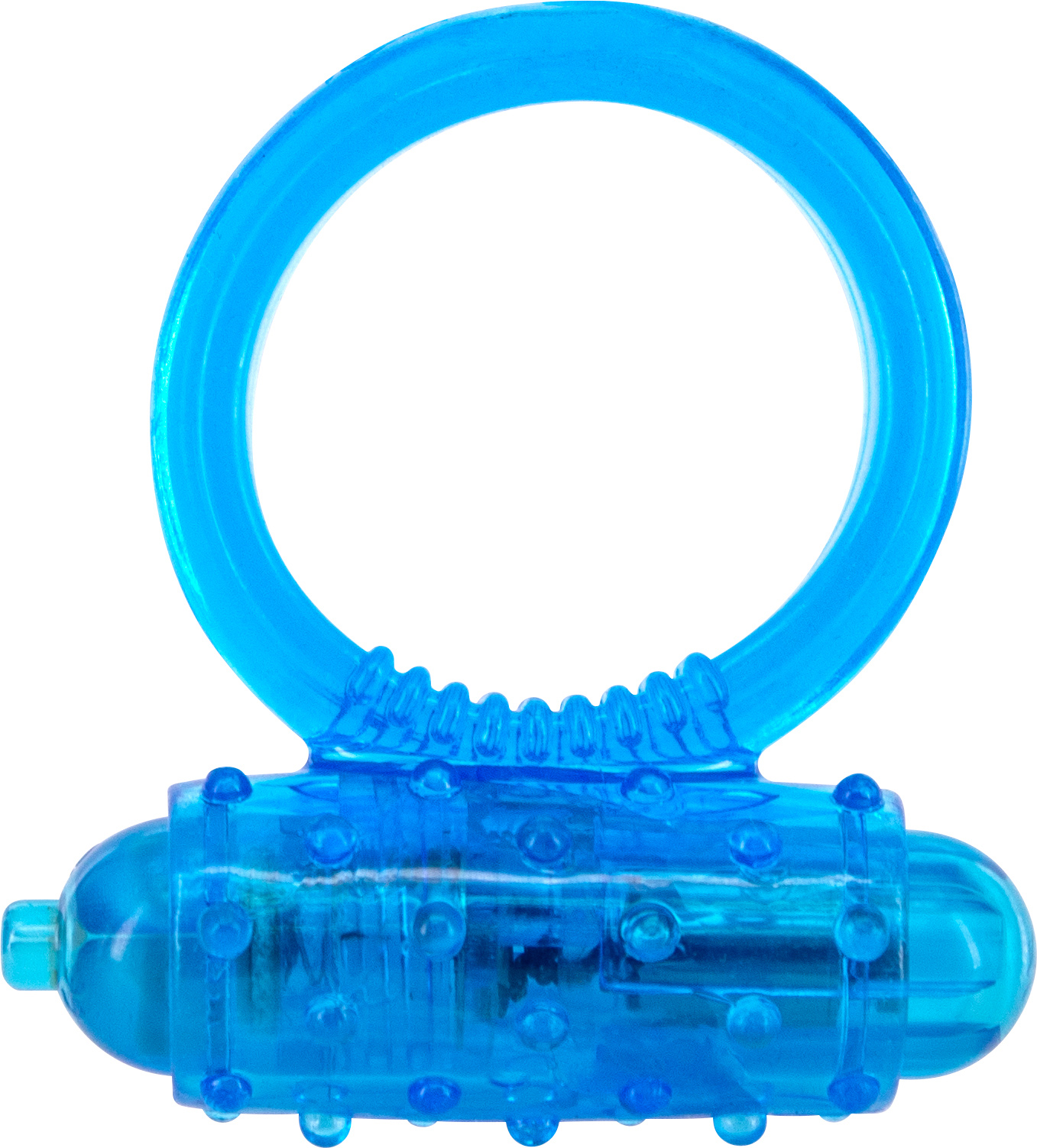 Silicone Soft Cock-Ring blue m. Vibr.