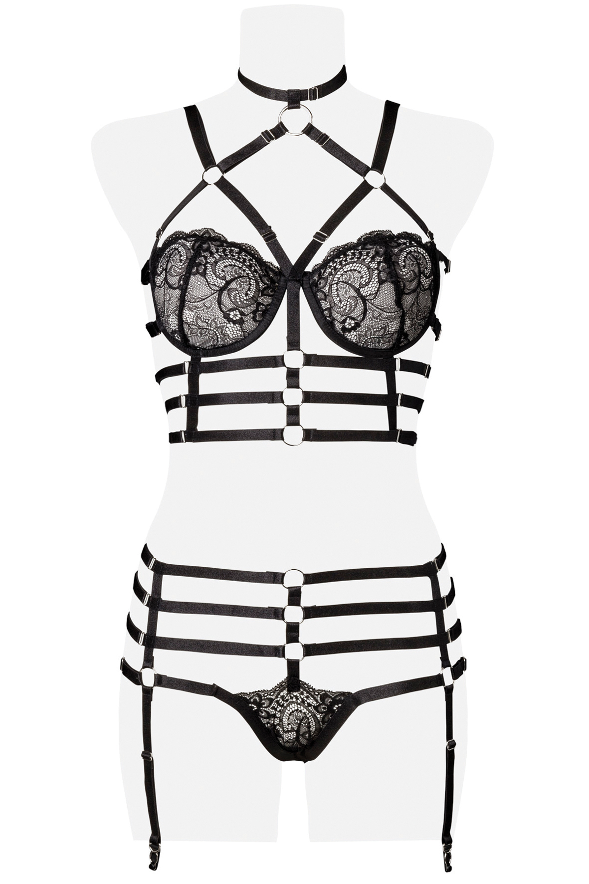 GREY VELVET 2-teiliges Harness Set M-L