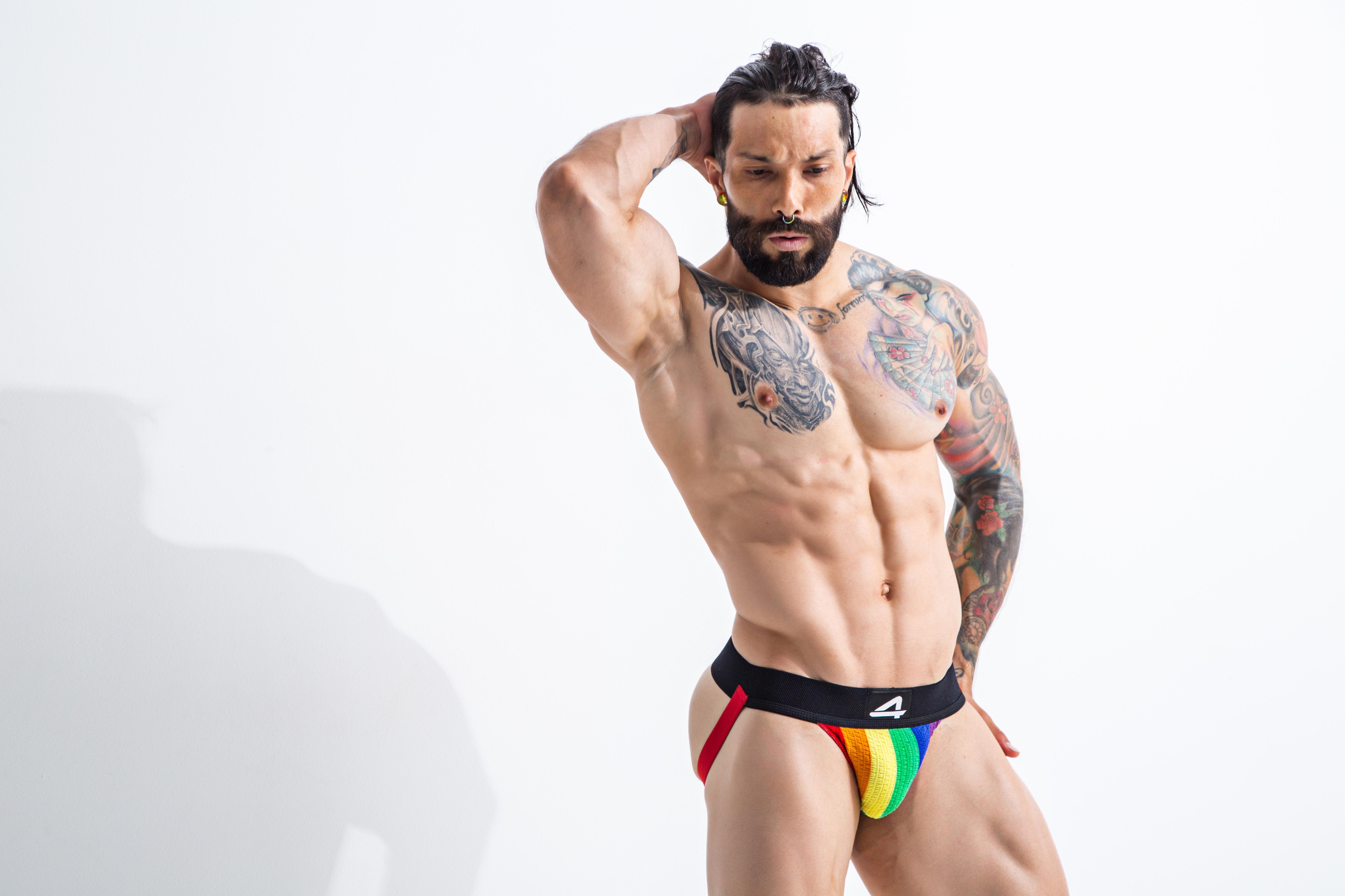 C4M Jockstrap Stripe Pride S