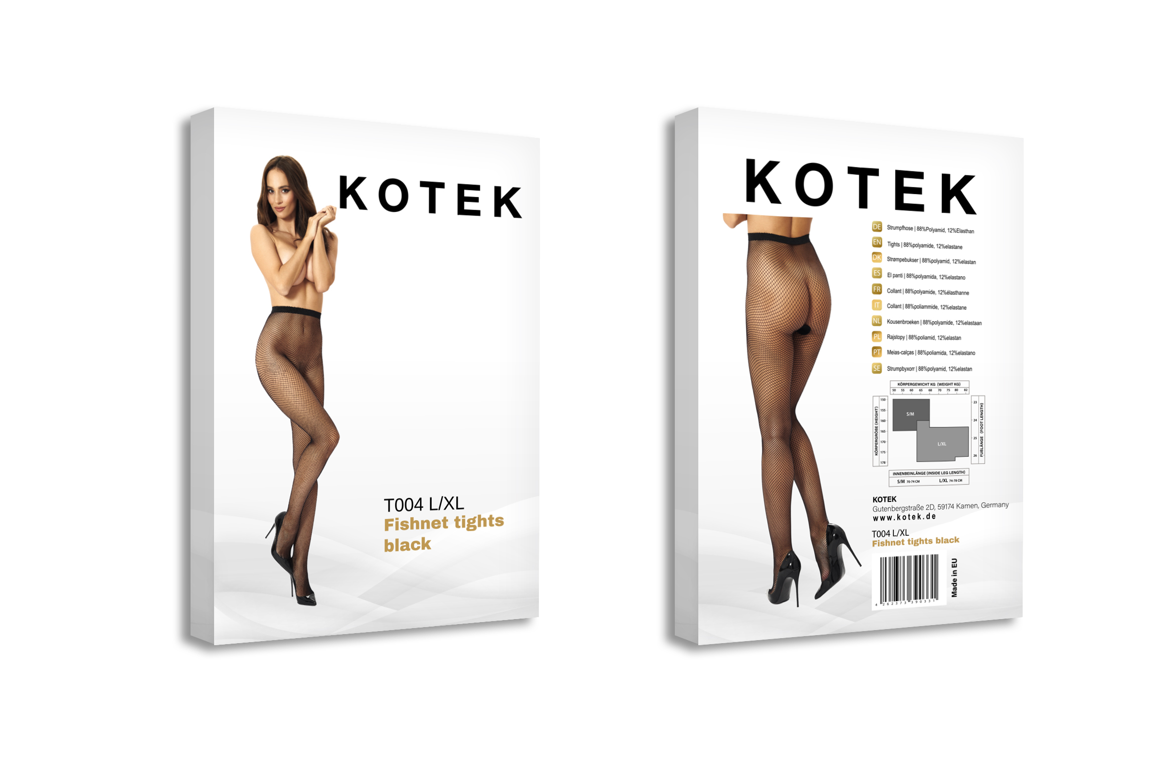 KOTEK Strumpfhose Fishnet T004 schwarz L/XL