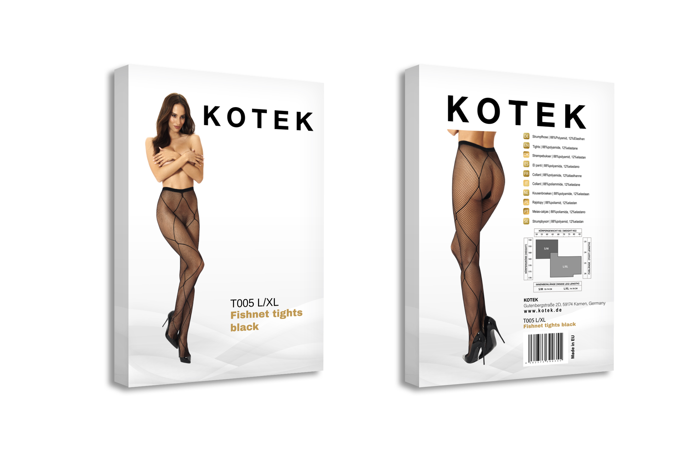 KOTEK Strumpfhose Fishnet T005 schwarz L/XL