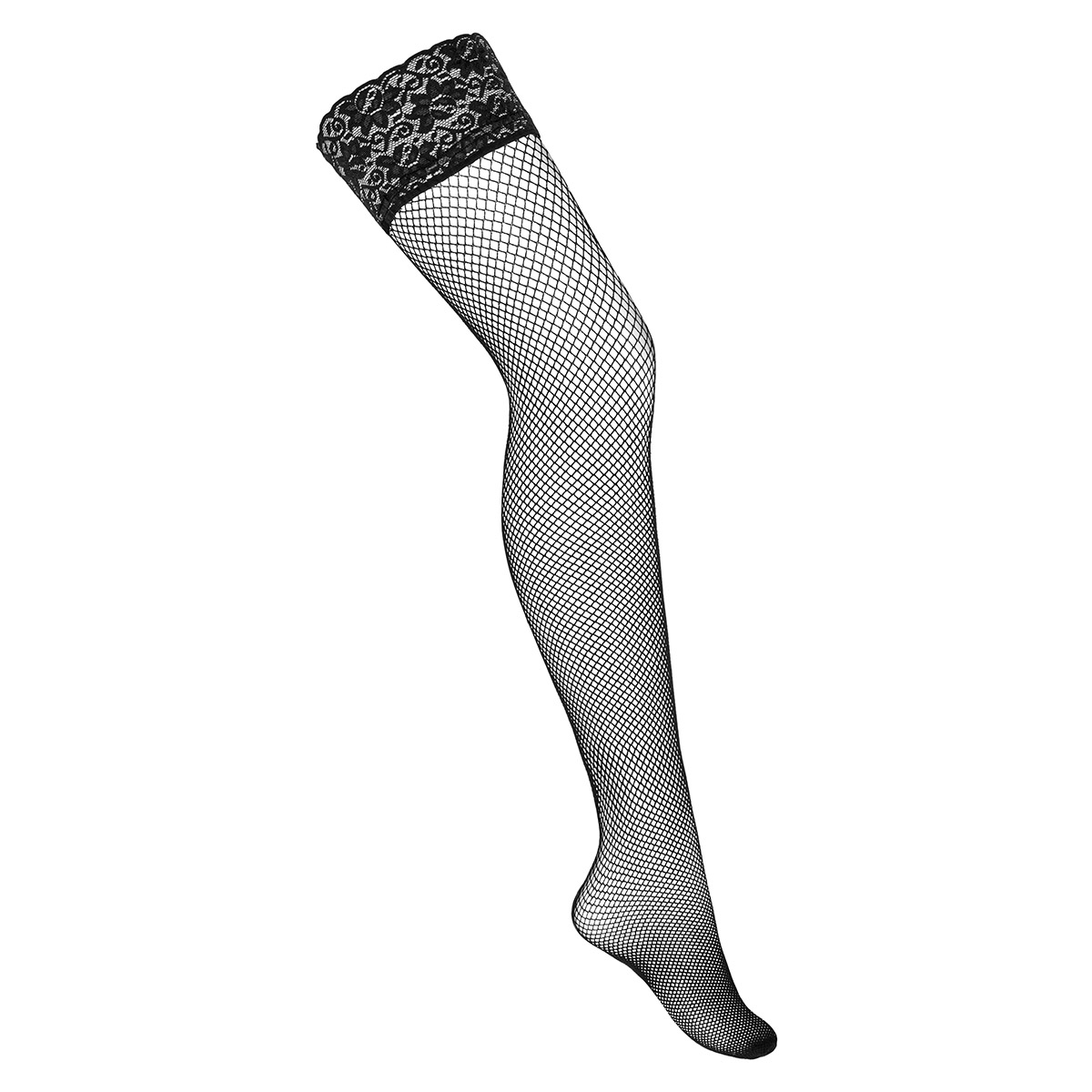 KOTEK Halterlose Strümpfe Fishnet H036 schwarz 3XL/4XL