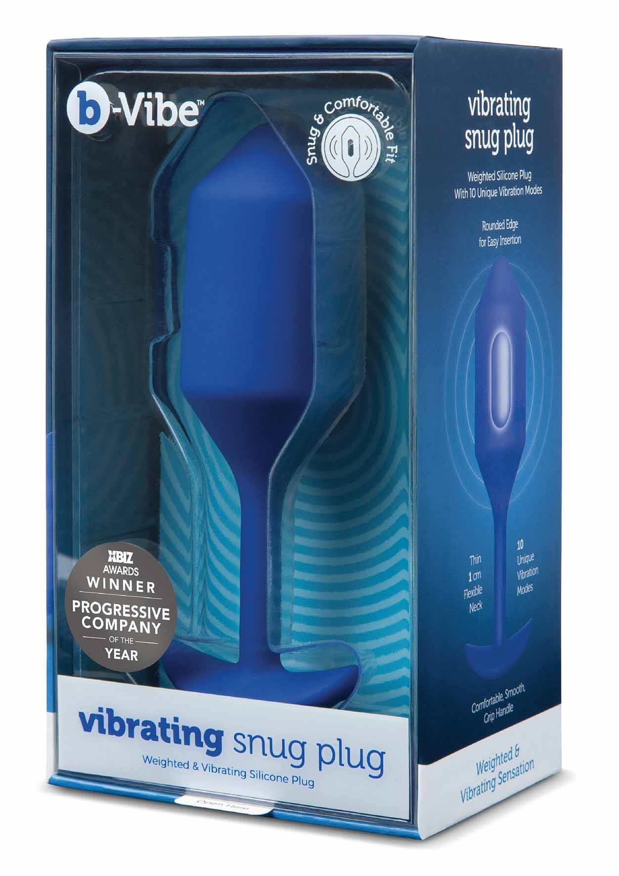 b-Vibe Vibrating Snug Plug L Blue