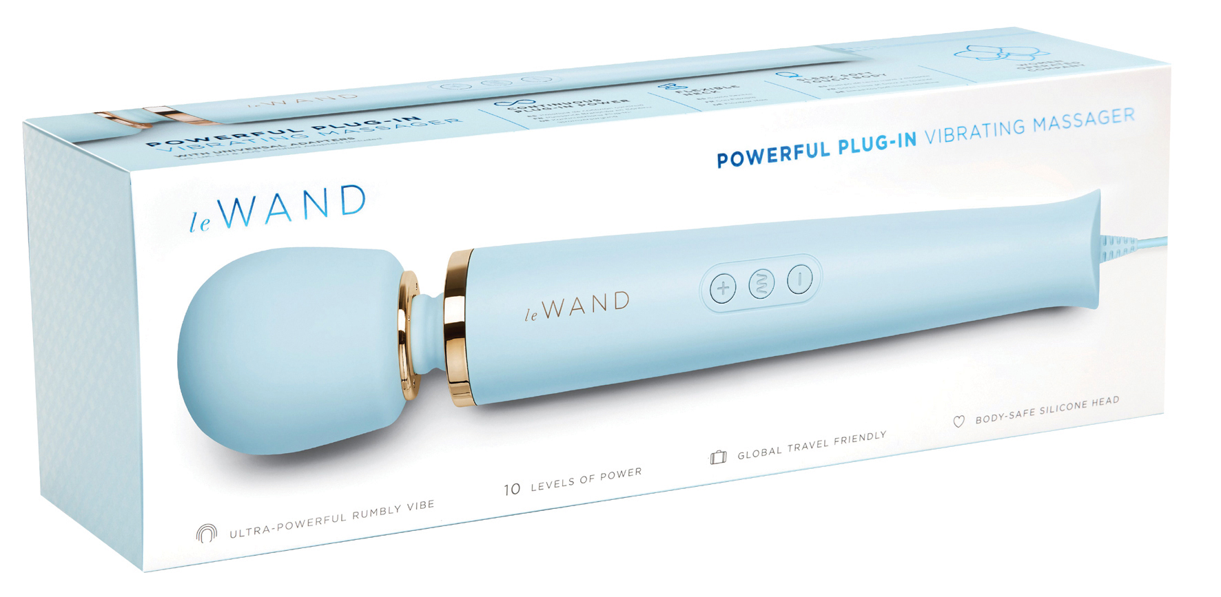 Le Wand Powerful Plug-In Vibrating Massager Sky Blue