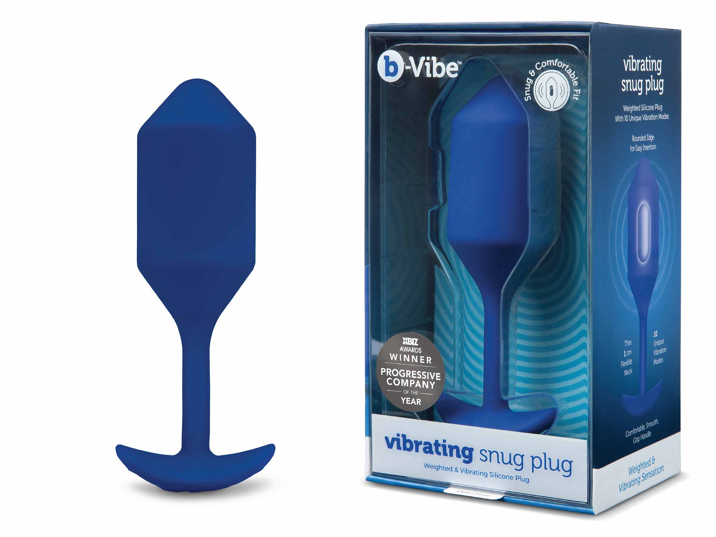 b-Vibe Vibrating Snug Plug L Blue