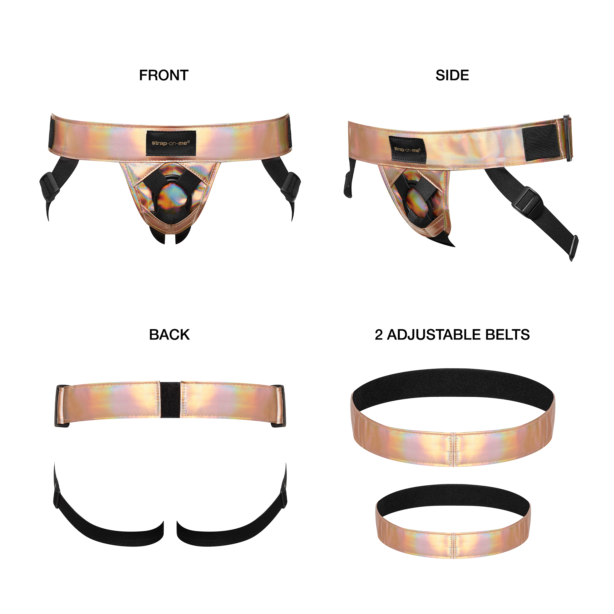 Strap-on-me Leatherette Harness Curious rose gold