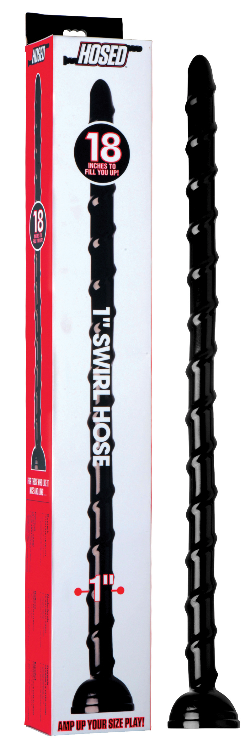 HOSED Swirl Hose 18' Dildo black (Ø 1')