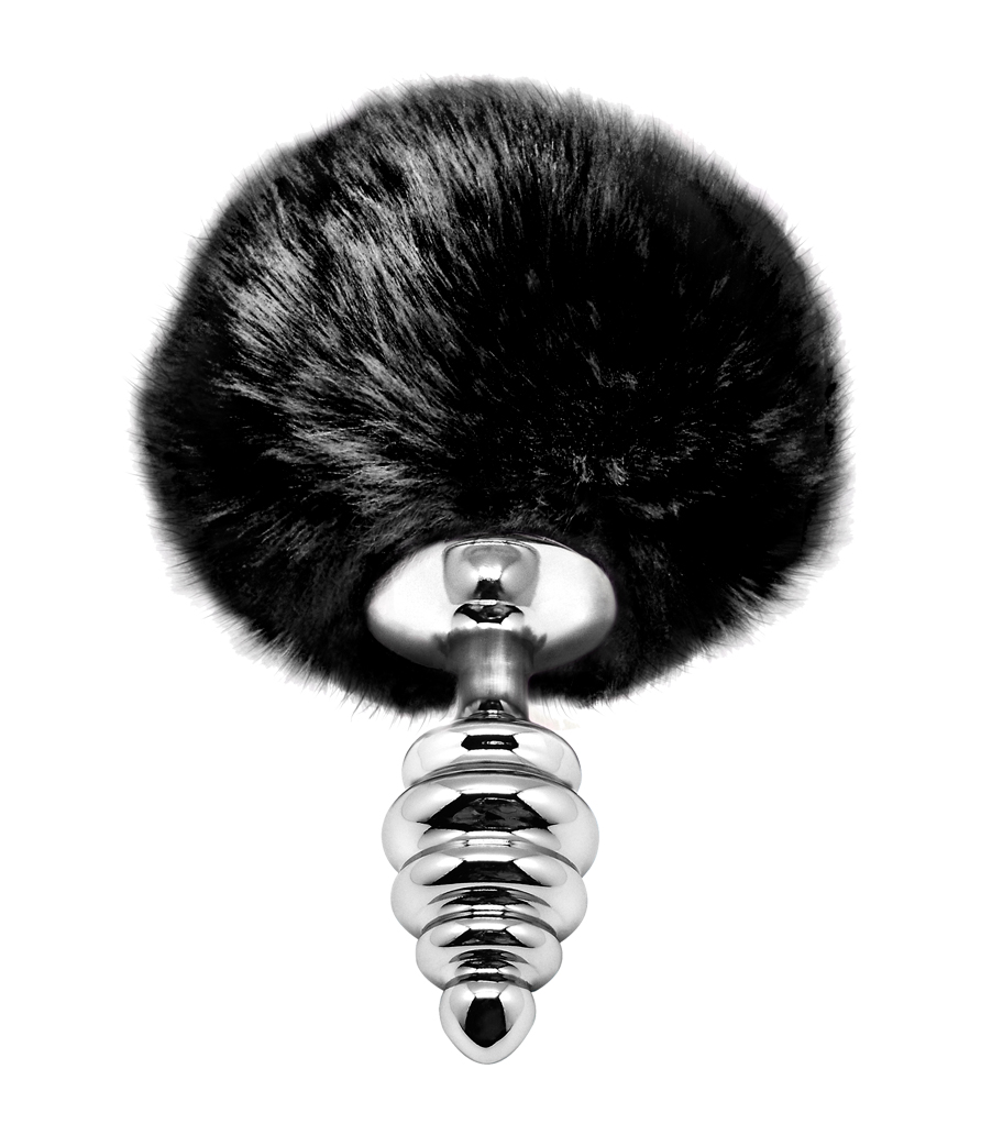 ALIVE Metal Anal Fluffly Twist Plug S Black