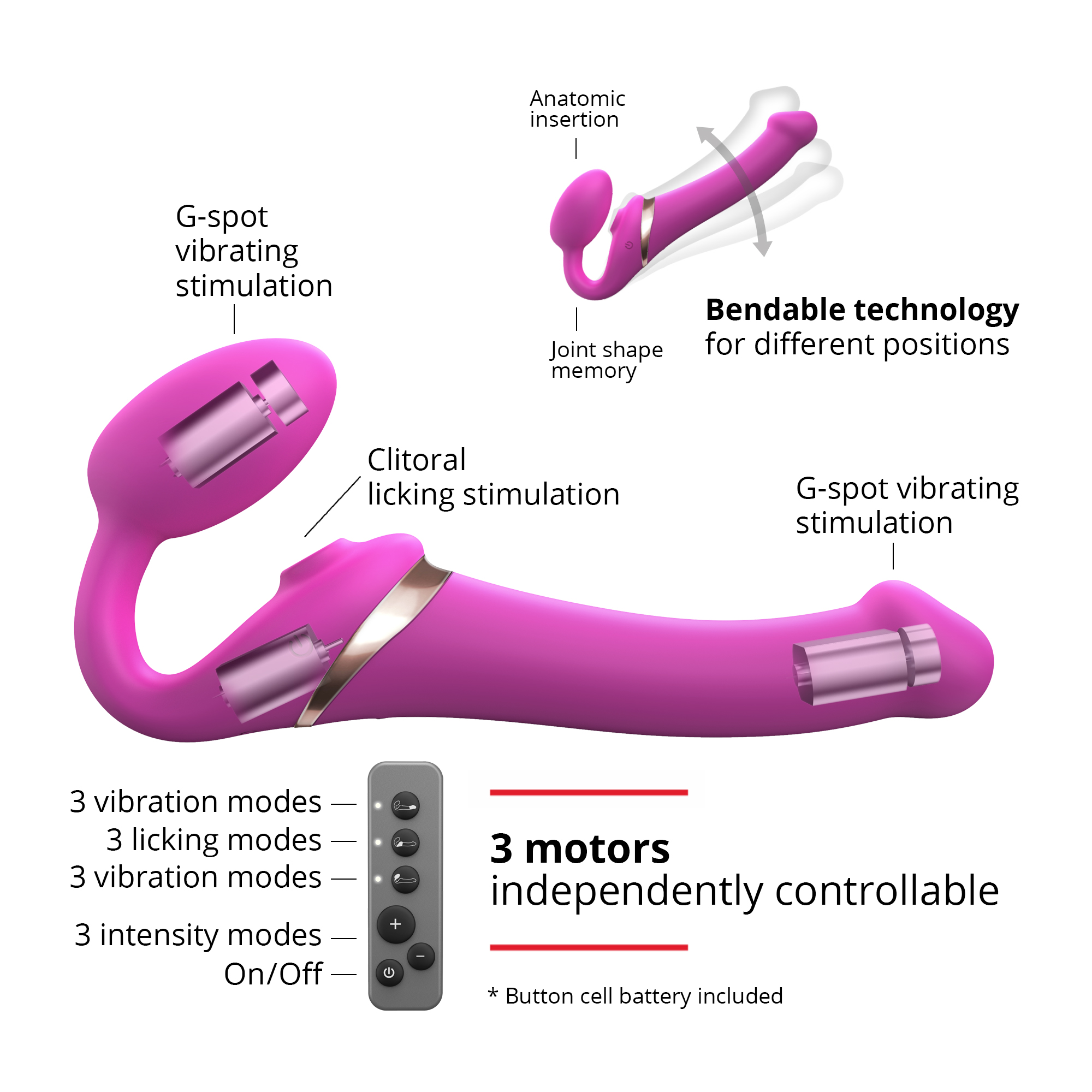 Strap-on-me Multi-Orgasm Bendable pink M