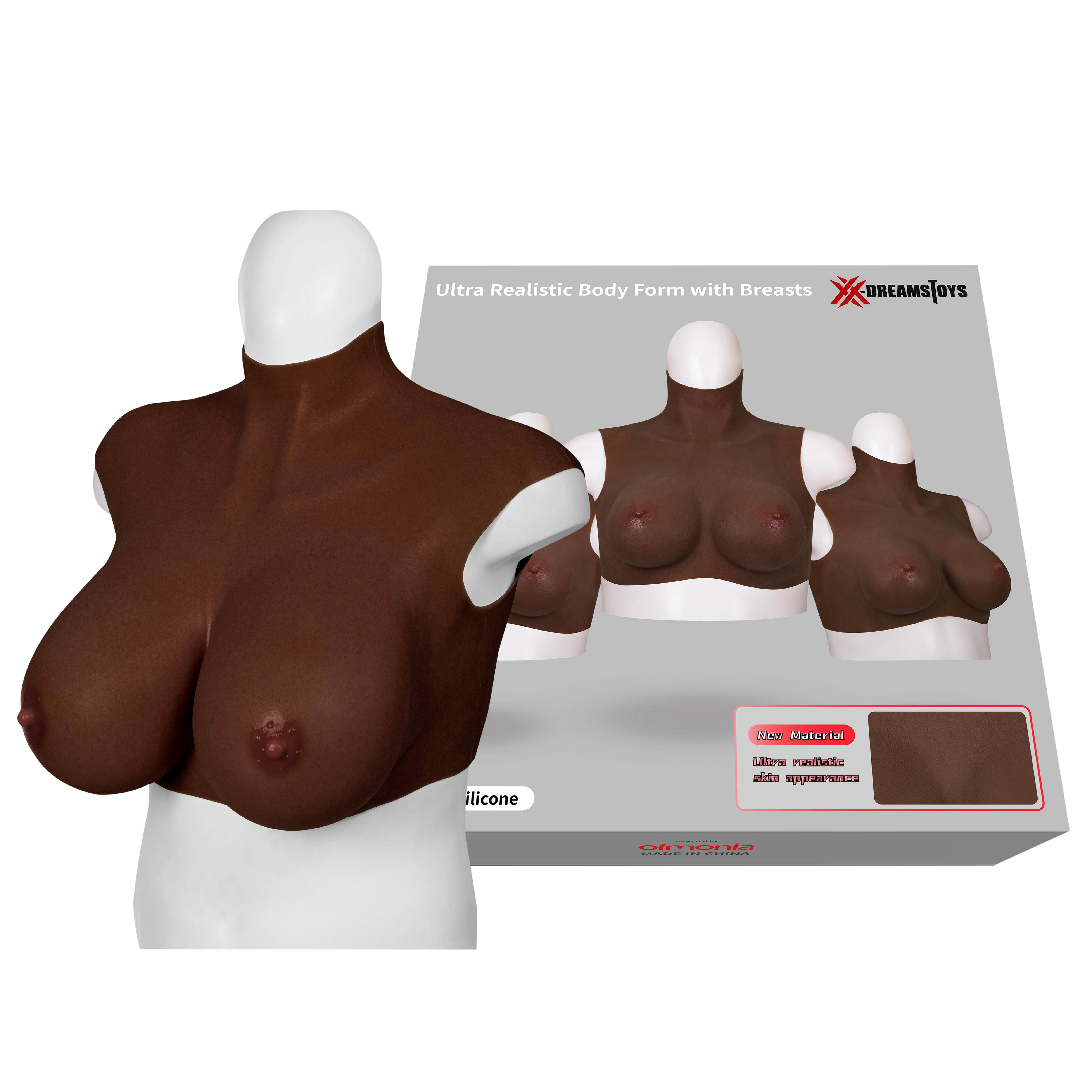 XX-DREAMSTOYS Ultra Realistic Breast Form black Size XL (H-cup)