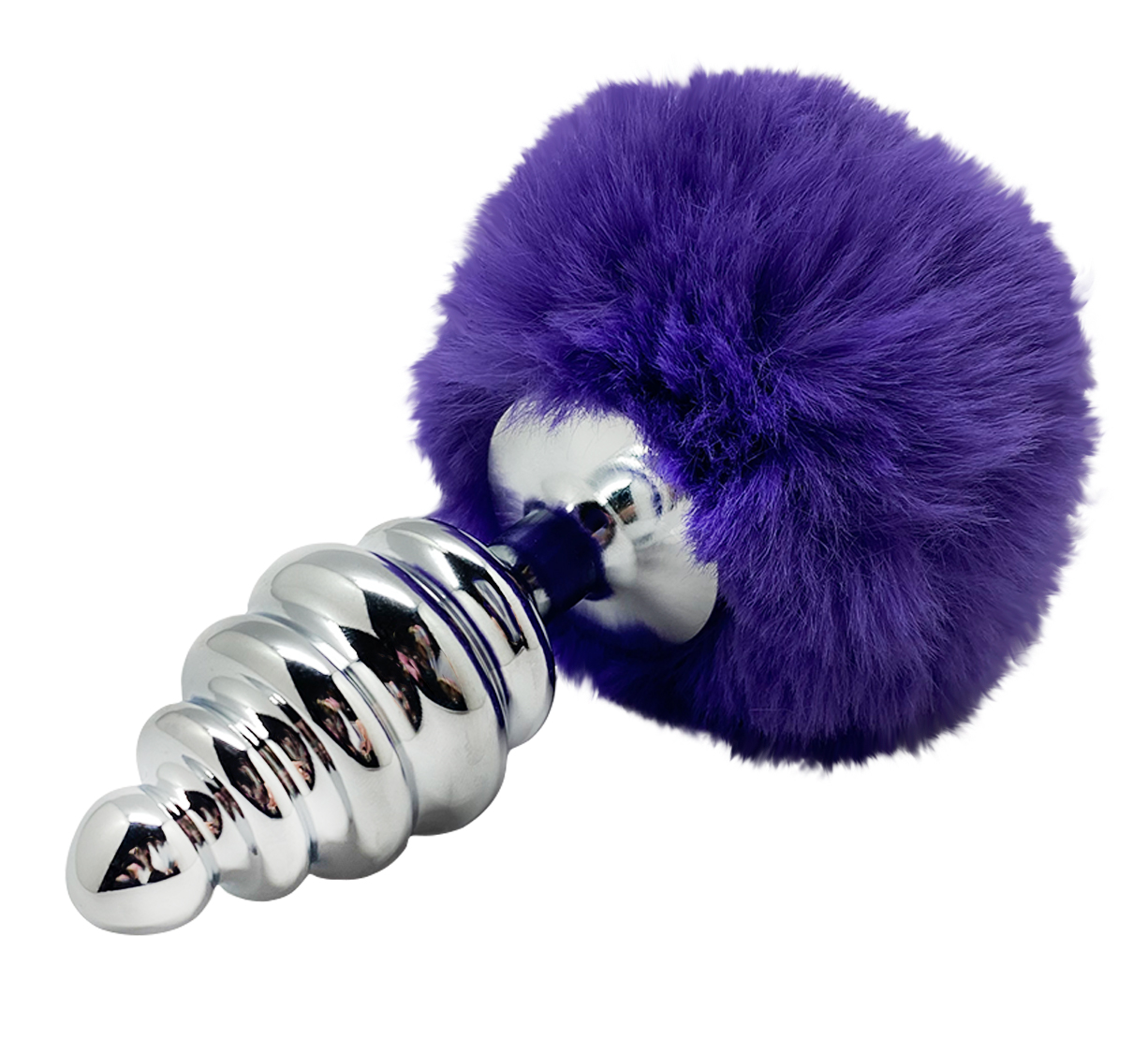 ALIVE Metal Anal Fluffly Twist Plug L Dark Purple