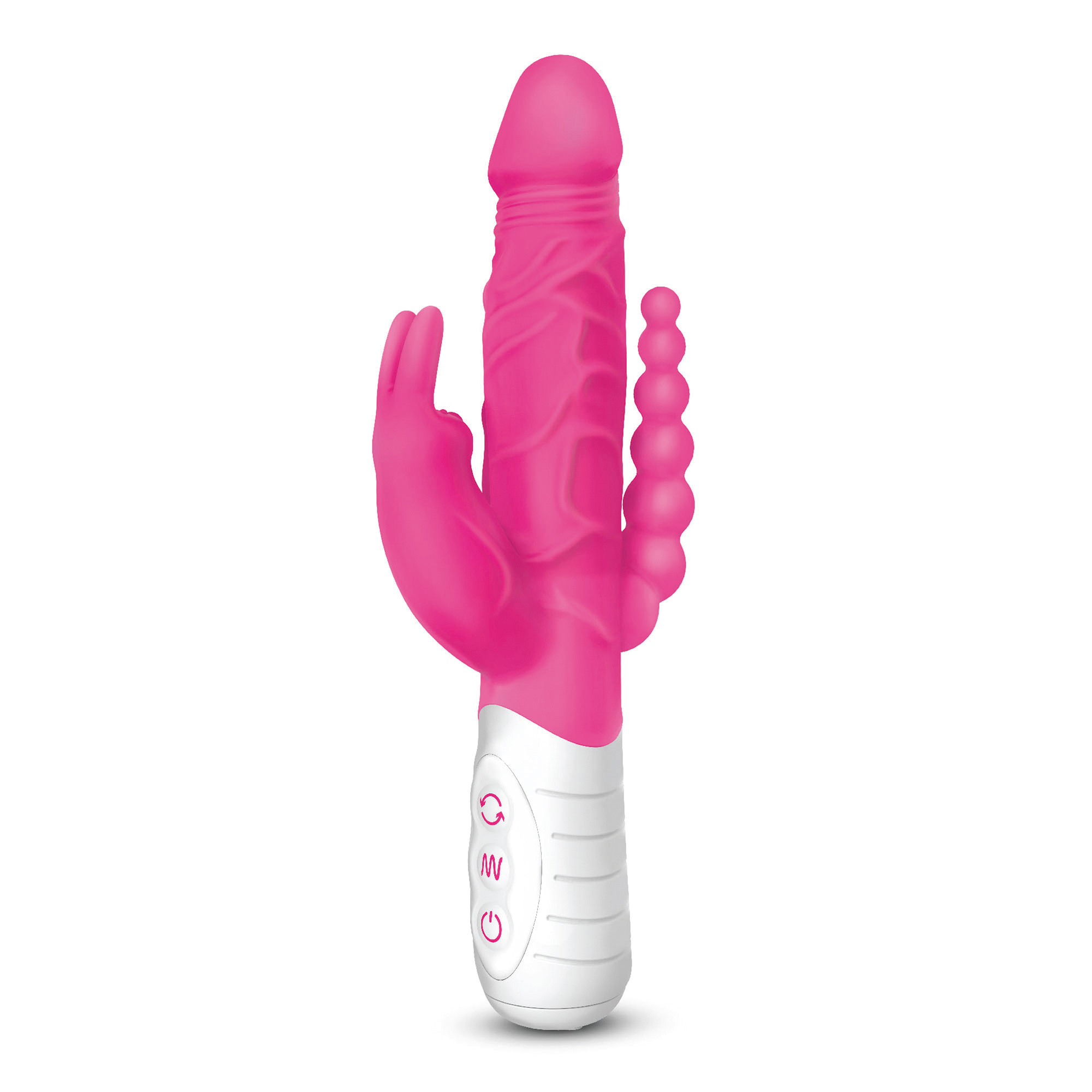 RABBIT ESSENTIALS Slim realistic double penetration pink