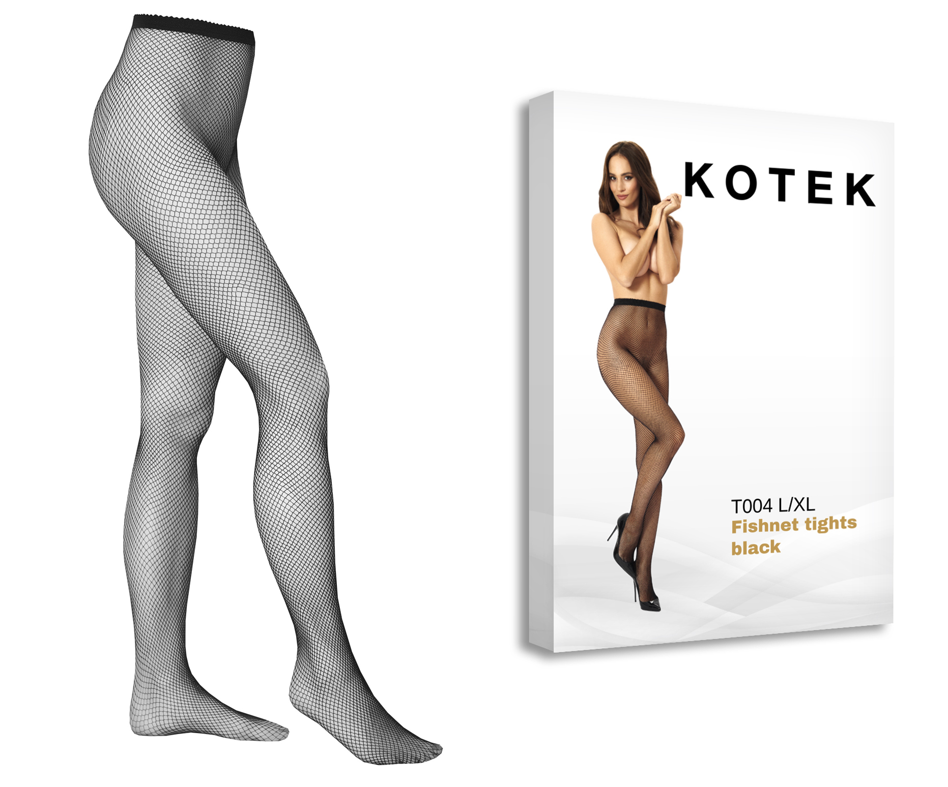 KOTEK Strumpfhose Fishnet T004 schwarz L/XL