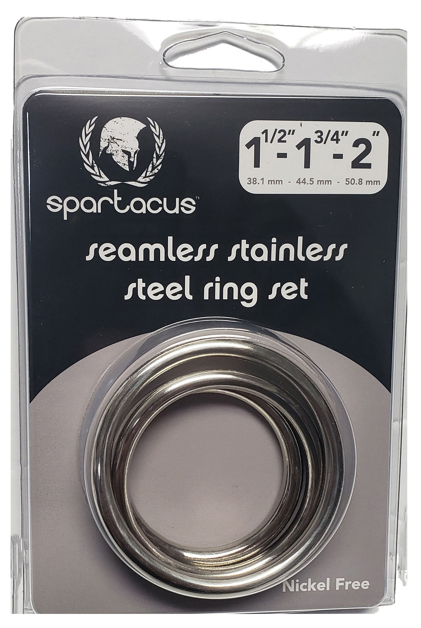 SPARTACUS Seamless Stainless Steel C-Ring Set-1.5", 1.75" & 2"