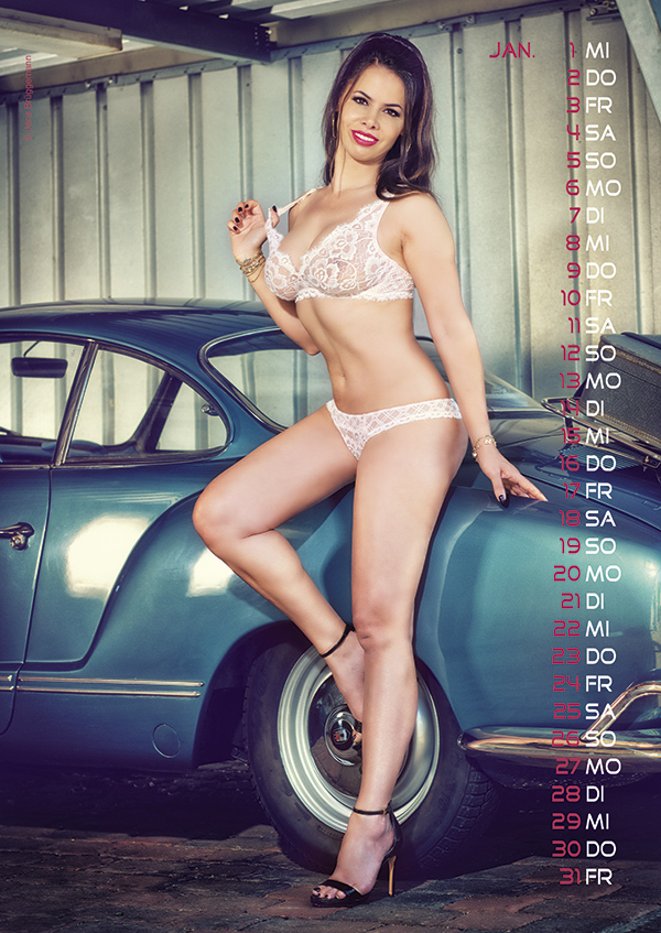 Oldtimer & Girls Kalender DIN A3 2025