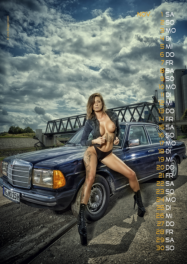 Oldtimer & Girls Kalender DIN A3 2025