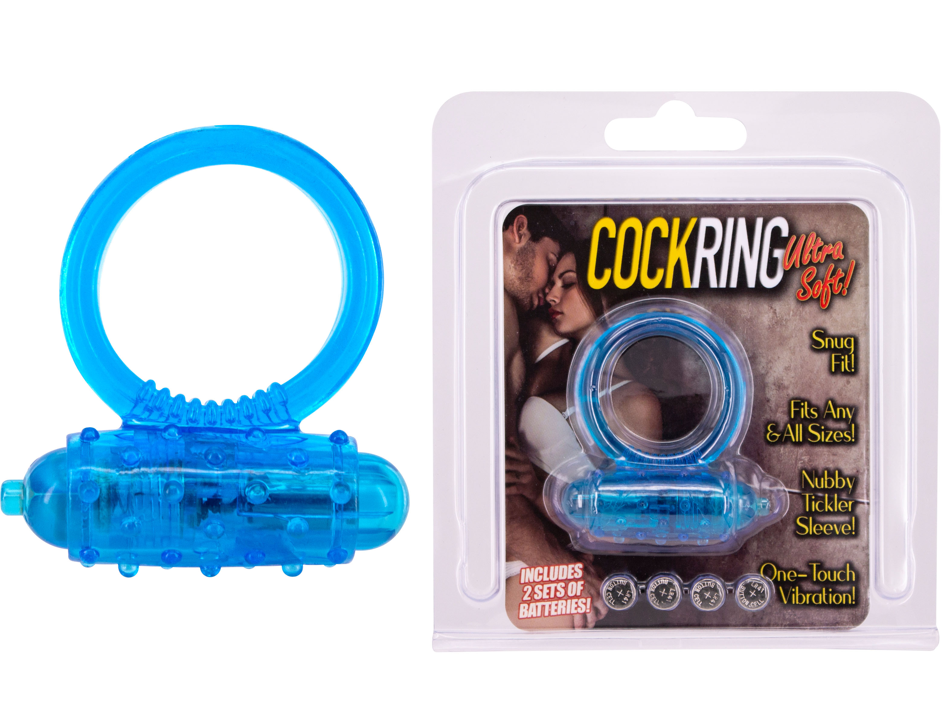 Silicone Soft Cock-Ring blue m. Vibr.