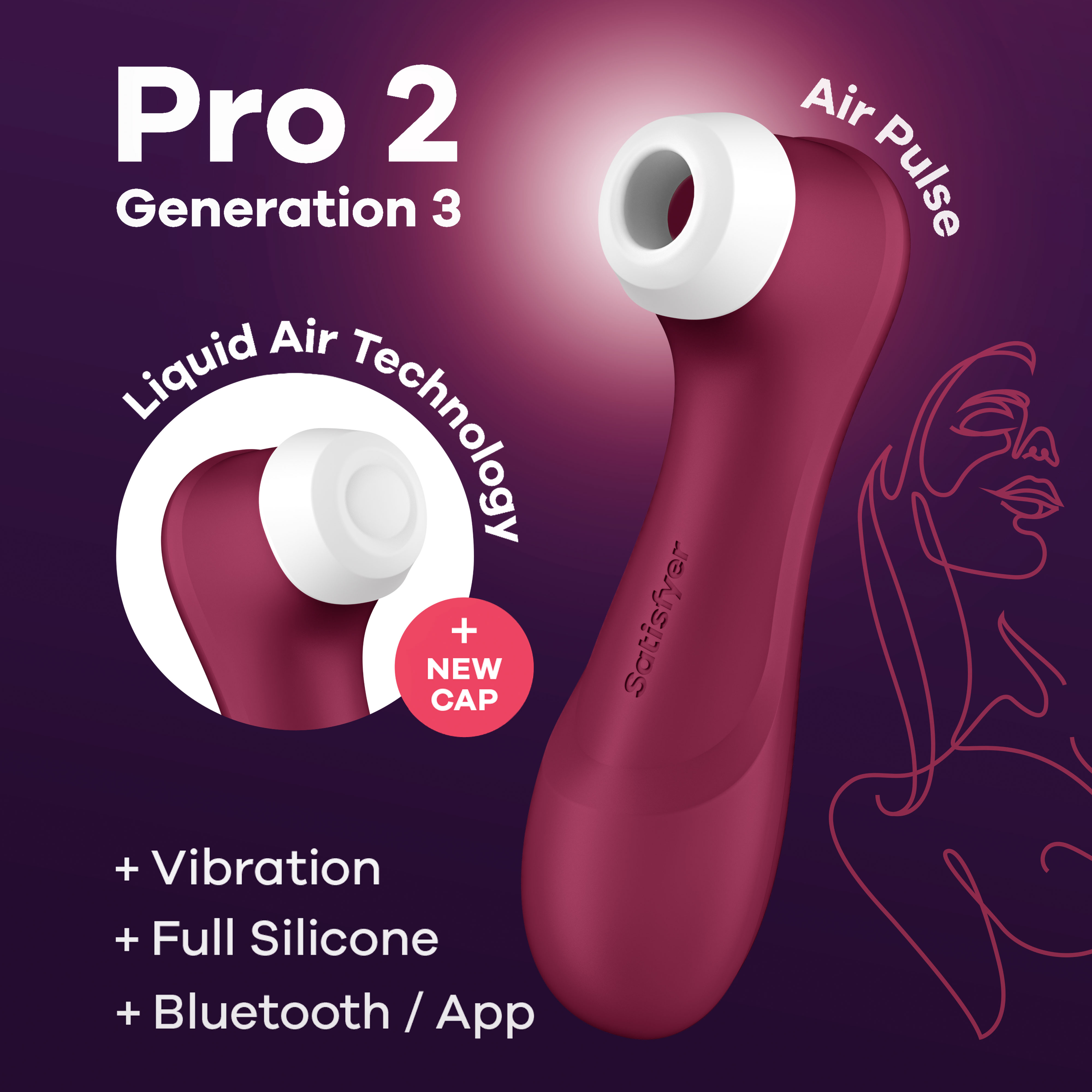 SATISFYER Pro 2 Generation 3 wine red+