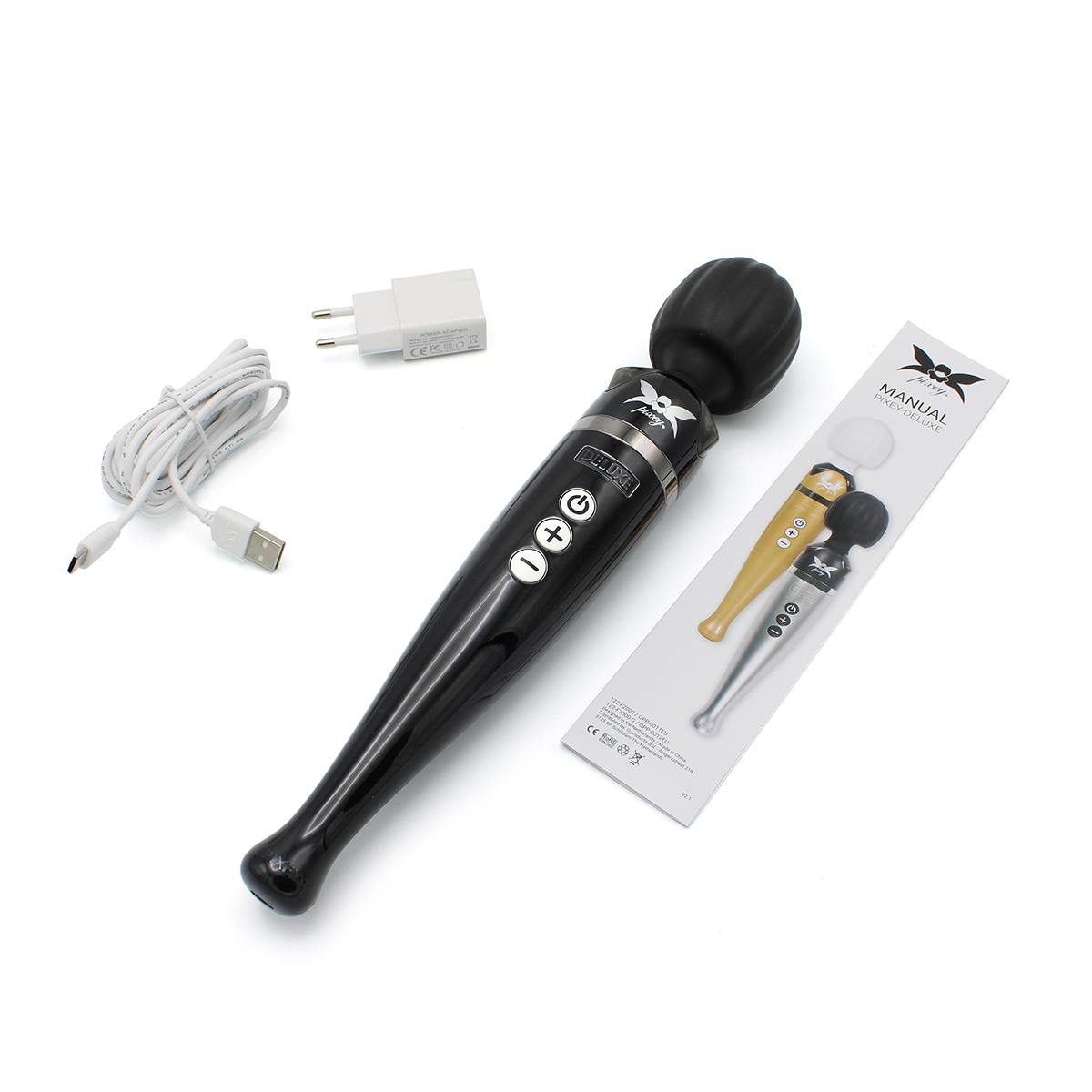 Pixey Deluxe Wand Massager black chrome