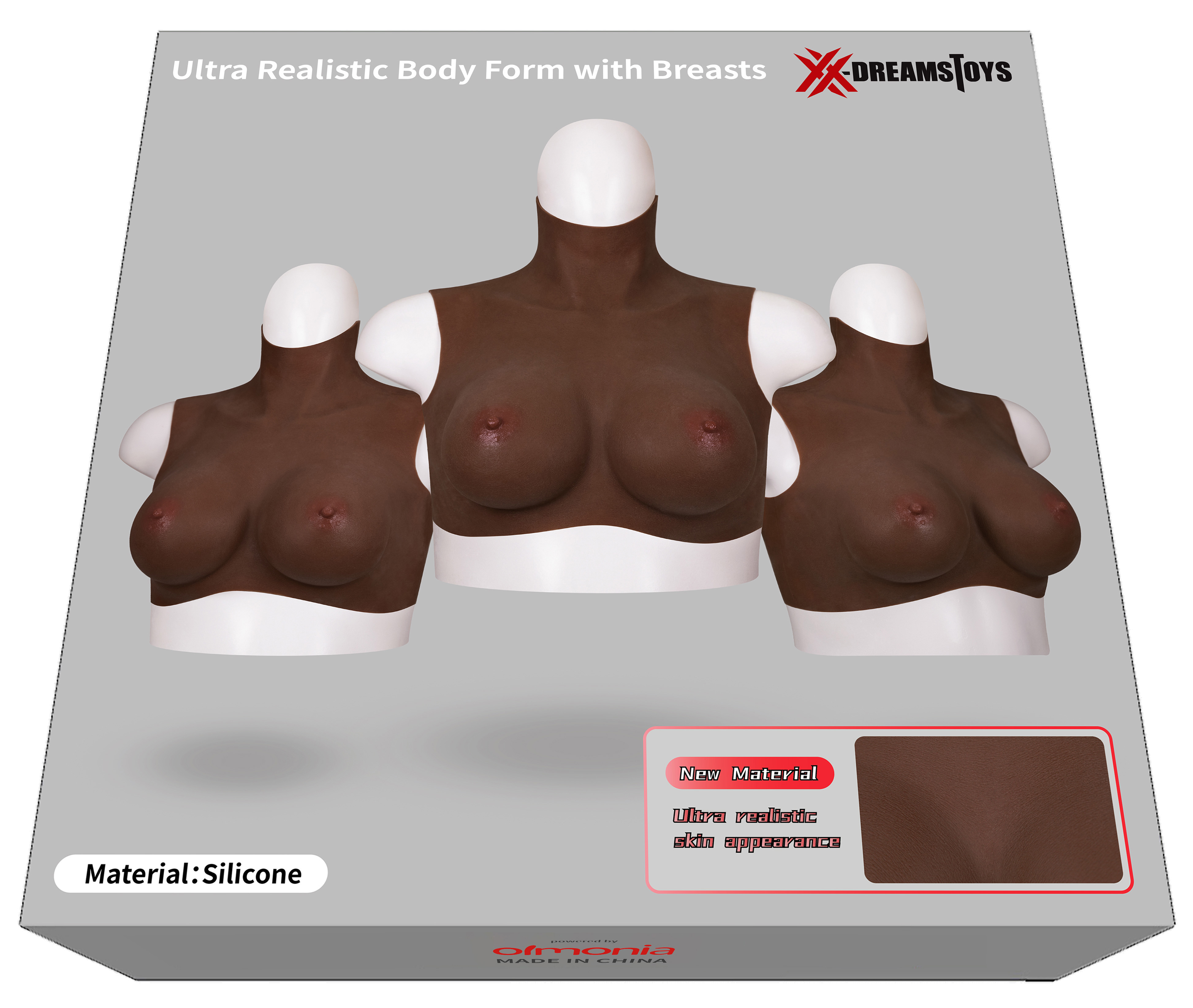 XX-DREAMSTOYS Ultra Realistic Breast Form black Size XL (H-cup)